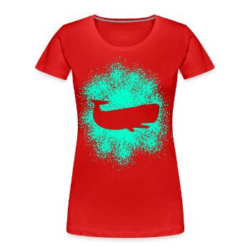 Pottwal Ozean Schützer - Frauen Premium Bio T-Shirt - Rot - Vorne - Mia (176cm)