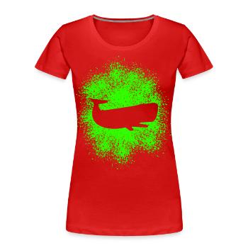 Pottwal Ocean Schützer - Frauen Premium Bio T-Shirt - Rot - Vorne - Mia (176cm)