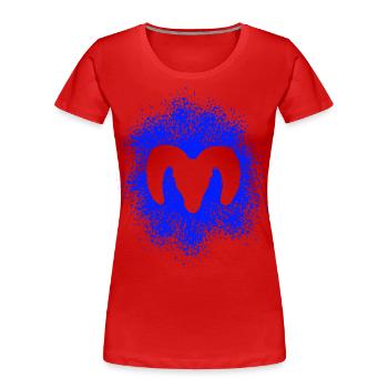 Dickhornschaf - Frauen Premium Bio T-Shirt - Rot - Vorne - Mia (176cm)