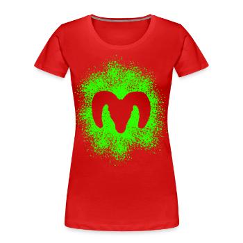 Dickhornschaf - Frauen Premium Bio T-Shirt - Rot - Vorne - Mia (176cm)