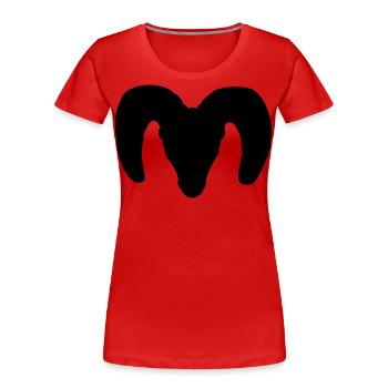 Dickhornschaf Silhouette – Wildnis pur - Frauen Premium Bio T-Shirt - Rot - Vorne - Mia (176cm)