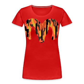 Dickhornschaf Camouflage – Wildnis pur - Frauen Premium Bio T-Shirt - Rot - Vorne - Mia (176cm)