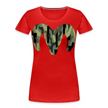 Dickhornschaf Camouflage – Wildnis pur - Frauen Premium Bio T-Shirt - Rot - Vorne - Mia (176cm)
