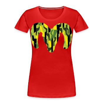 Dickhornschaf Camouflage – Wildnis pur - Frauen Premium Bio T-Shirt - Rot - Vorne - Mia (176cm)