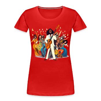 Jazz-Messias - Frauen Premium Bio T-Shirt - Rot - Vorne - Mia (176cm)