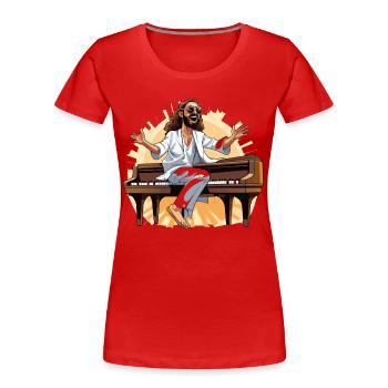 Jazz Maestro - Women's Premium Organic T-Shirt - red - Front - Mia (176cm)