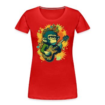 The Groovy Monkey: Ein psychedelisches Musikerlebnis - Frauen Premium Bio T-Shirt - Rot - Vorne - Mia (176cm)