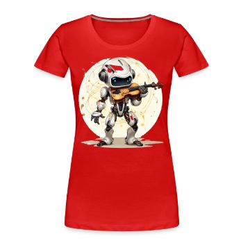 The Robotic Maestro - Women's Premium Organic T-Shirt - red - Front - Mia (176cm)