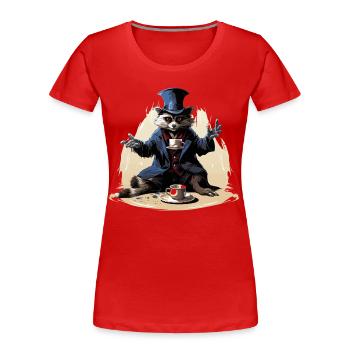 Der Koffein-Magier - Frauen Premium Bio T-Shirt - Rot - Vorne - Mia (176cm)
