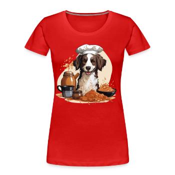 Der Koffein-Barista - Frauen Premium Bio T-Shirt - Rot - Vorne - Mia (176cm)