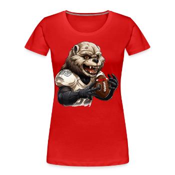 Der Koffein-Athlet - Frauen Premium Bio T-Shirt - Rot - Vorne - Mia (176cm)