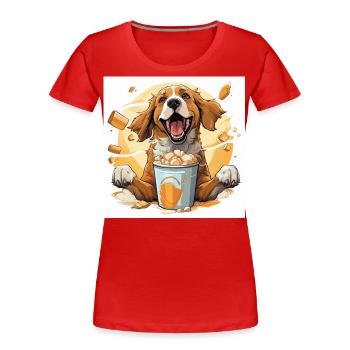 Der Koffein-Dunker - Frauen Premium Bio T-Shirt - Rot - Vorne - Mia (176cm)