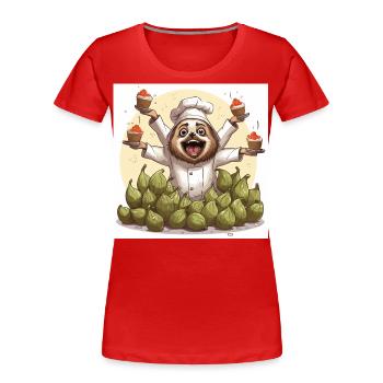 Der Koffein-Jongleur - Frauen Premium Bio T-Shirt - Rot - Vorne - Mia (176cm)