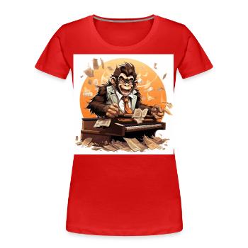 Der Koffein-Maestro - Frauen Premium Bio T-Shirt - Rot - Vorne - Mia (176cm)
