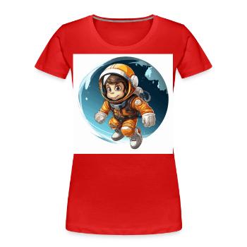 Le primate de l’espace - T-shirt bio Premium Femme - rouge - Devant - Mia (176cm)