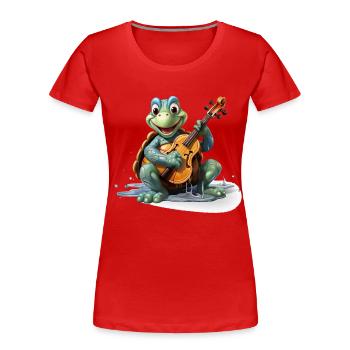 Le violoniste lent - T-shirt bio Premium Femme - rouge - Devant - Mia (176cm)