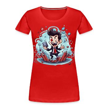 Le vampire défié par la technologie - T-shirt bio Premium Femme - rouge - Devant - Mia (176cm)