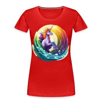 Cascade mystique - T-shirt bio Premium Femme - rouge - Devant - Mia (176cm)