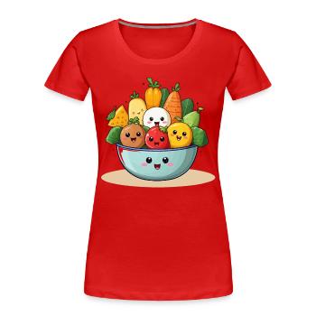 Natures Bounty - T-shirt bio Premium Femme - rouge - Devant - Mia (176cm)