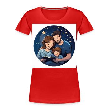 Contes au coucher - T-shirt bio Premium Femme - rouge - Devant - Mia (176cm)
