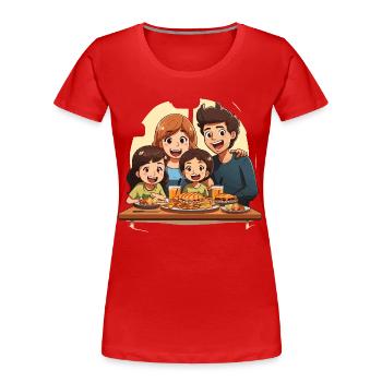 Tisch der Liebe - Frauen Premium Bio T-Shirt - Rot - Vorne - Mia (176cm)