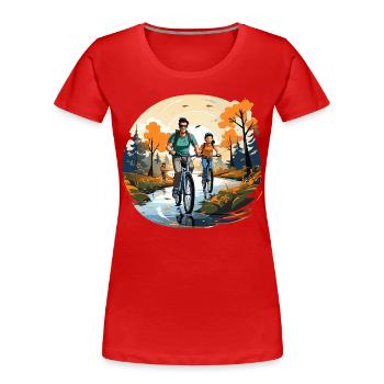 Pedale des Miteinanders - Frauen Premium Bio T-Shirt - Rot - Vorne - Mia (176cm)