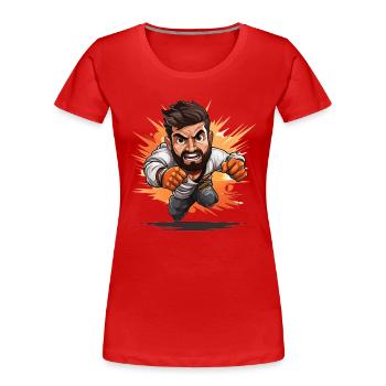 Entfesselte Entschlossenheit - Frauen Premium Bio T-Shirt - Rot - Vorne - Mia (176cm)