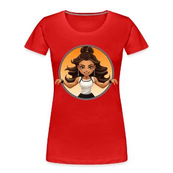 Grâce aérienne - T-shirt bio Premium Femme - rouge - Devant - Mia (176cm)