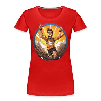 Succès au marathon - T-shirt bio Premium Femme - rouge - Devant - Mia (176cm)