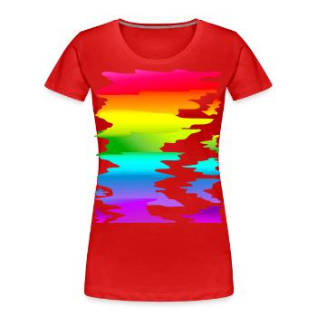 dégradé arc-en-ciel coloré - T-shirt bio Premium Femme - rouge - Devant - Mia (176cm)
