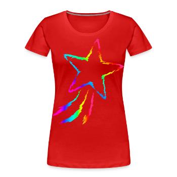 Sternschnuppe - Frauen Premium Bio T-Shirt - Rot - Vorne - Mia (176cm)