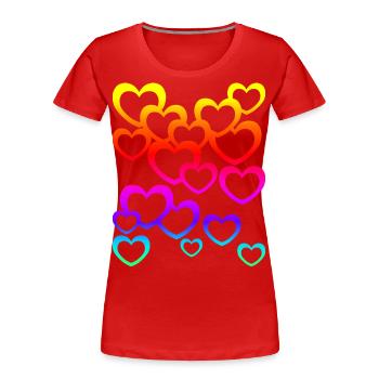 Coeurs colorés Dégradé Icône de coeur arc-en-ciel - T-shirt bio Premium Femme - rouge - Devant - Mia (176cm)