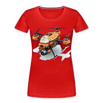 Livraison dans le ciel - T-shirt bio Premium Femme - rouge - Devant - Mia (176cm)