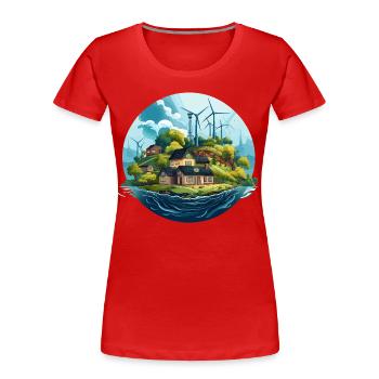 Grüne Innovation - Frauen Premium Bio T-Shirt - Rot - Vorne - Mia (176cm)