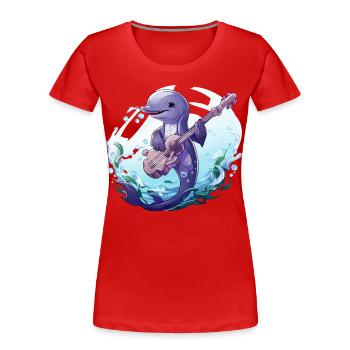 Melodien des Ozeans - Frauen Premium Bio T-Shirt - Rot - Vorne - Mia (176cm)