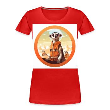 Le sauveteur suricate attentif - T-shirt bio Premium Femme - rouge - Devant - Mia (176cm)