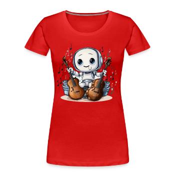 Der robotische Cellist - Frauen Premium Bio T-Shirt - Rot - Vorne - Mia (176cm)