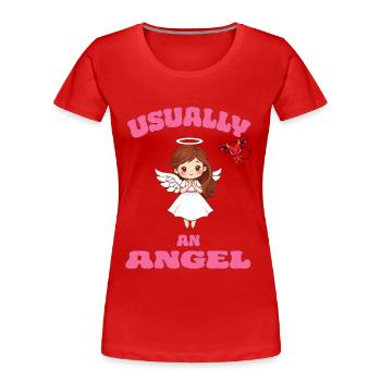 Angel or Devil - Frauen Premium Bio T-Shirt - Rot - Vorne - Mia (176cm)