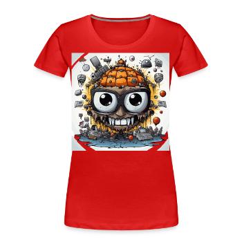 Dystopische Chroniken - Frauen Premium Bio T-Shirt - Rot - Vorne - Mia (176cm)