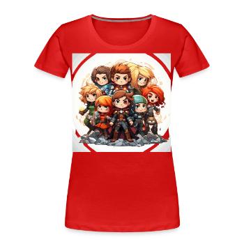Brigade inadaptée - T-shirt bio Premium Femme - rouge - Devant - Mia (176cm)