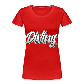 Plongée sous-marine - T-shirt bio Premium Femme - rouge - Devant - Mia (176cm)