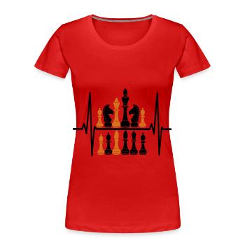 Pièces d’échecs King Stratégie Design - T-shirt bio Premium Femme - rouge - Devant - Mia (176cm)