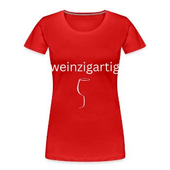 Weinzigartig minimalistisch Weinliebhaber Geschenk - Frauen Premium Bio T-Shirt - Rot - Vorne - Mia (176cm)