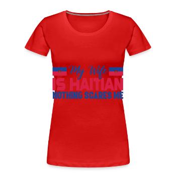 Haiti Ehefrau - Frauen Premium Bio T-Shirt - Rot - Vorne - Mia (176cm)