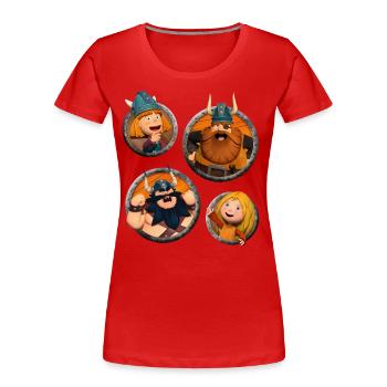 Vic le Viking forts - T-shirt bio Premium Femme - rouge - Devant - Mia (176cm)