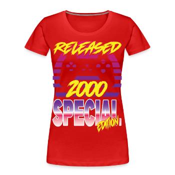 Released 2000 Special Edition - Frauen Premium Bio T-Shirt - Rot - Vorne - Mia (176cm)