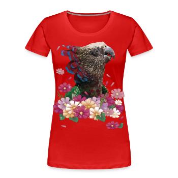 Le perroquet cacique - T-shirt bio Premium Femme - rouge - Devant - Mia (176cm)