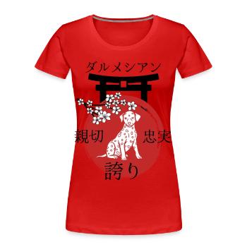 Dalmatian Japan Kanji style for dog lovers - Women's Premium Organic T-Shirt - red - Front - Mia (176cm)