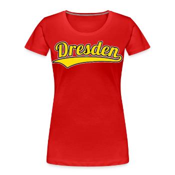 Dresden Deutschland Heimatstadt - Frauen Premium Bio T-Shirt - Rot - Vorne - Mia (176cm)