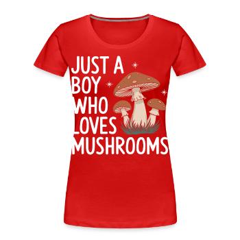Champignons Champignons Champignon Champignon - T-shirt bio Premium Femme - rouge - Devant - Mia (176cm)